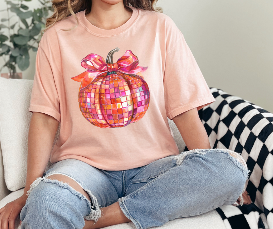 Disco Fall Pumpkin Comfort Colors T-shirt