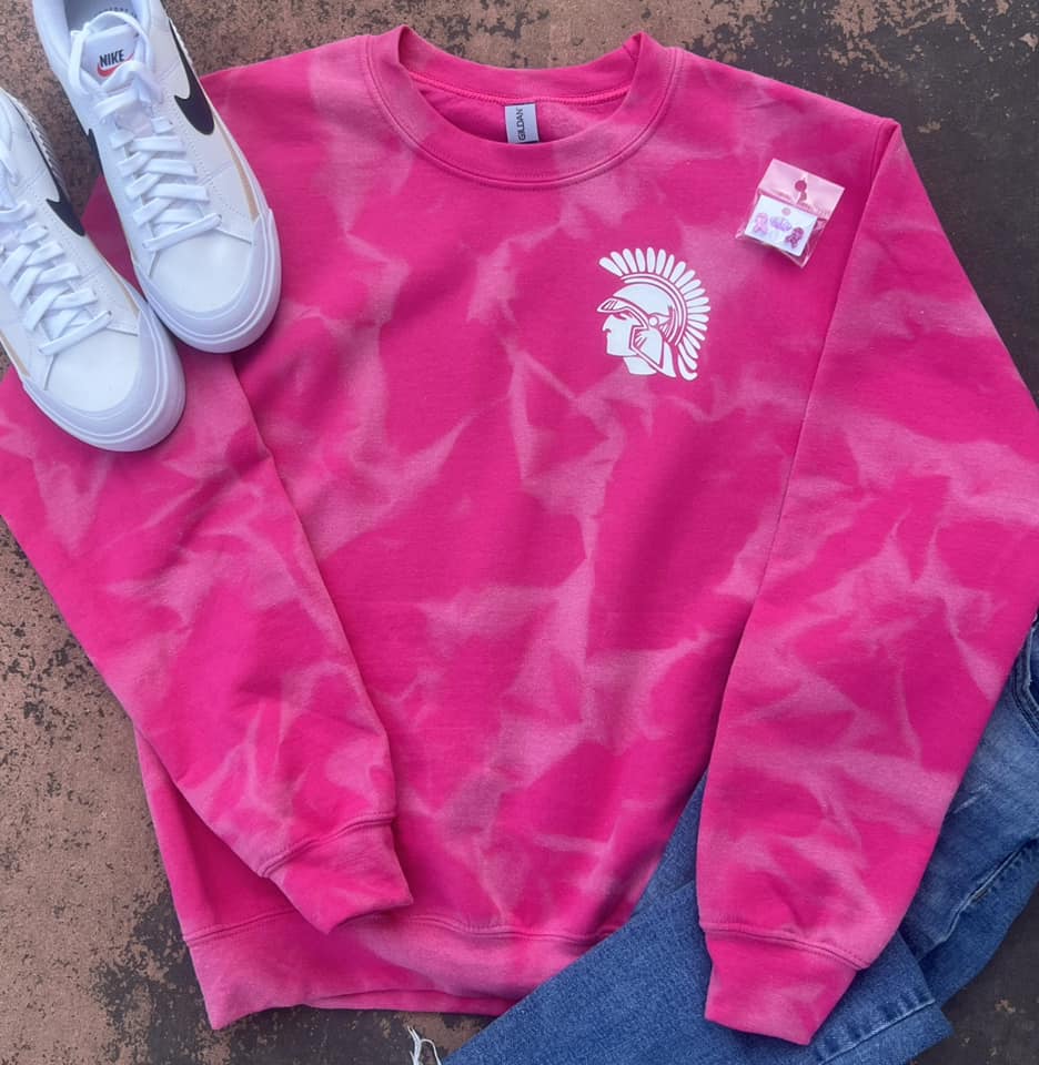 Pink Bleached Mascot Gildan Sweatshirt