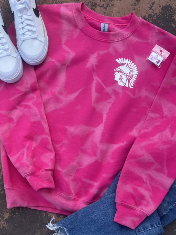 Pink Bleached Mascot Gildan Sweatshirt