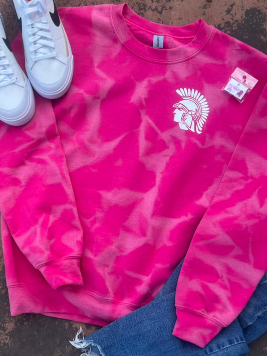 Pink Bleached Mascot Gildan Sweatshirt