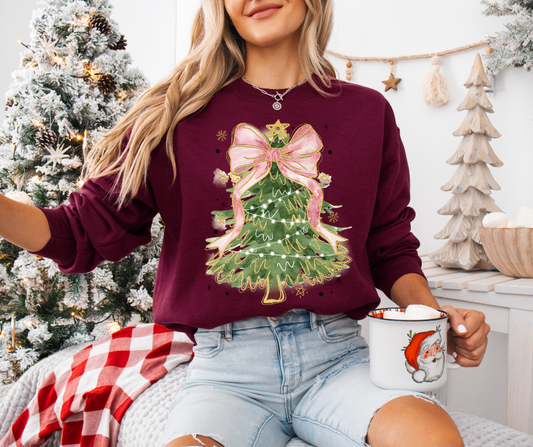 Coquette Christmas Tree Gildan Sweatshirt